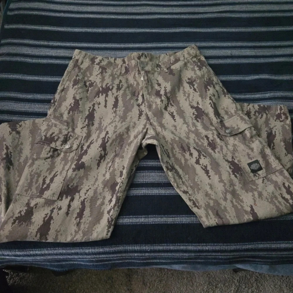 Harley Davidson New Cotton Camo Pants Men 40 x 30 Cargo Pants 112025 - Picture 10 of 12